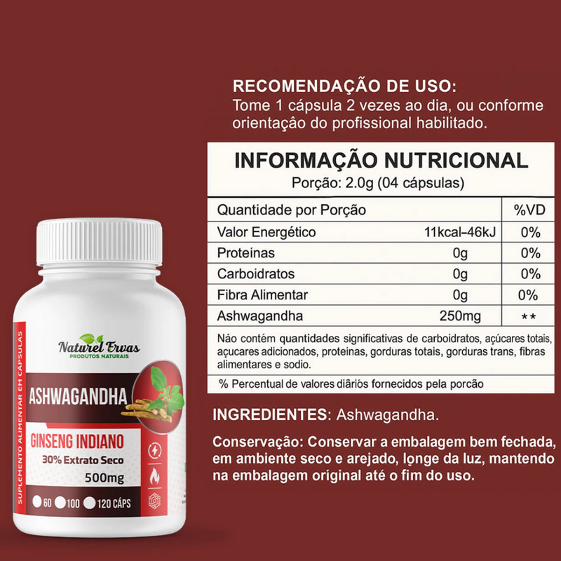 Ashwagandha + Moringa 120 Cápsulas cada